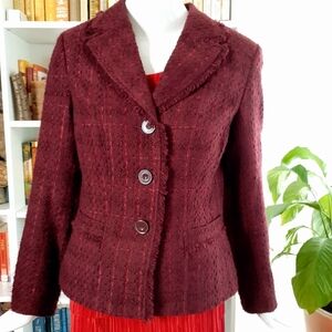 Jones New York Signatured Burgundy Jaket Z5